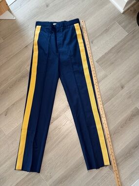 US Army ASU NCO Dress Blue Trousers Gold Stripe 31R NWT Unhemmed